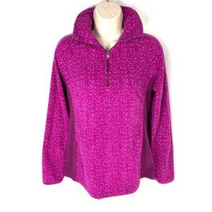 Columbia Pink Fleece Pullover Collared Sweater M